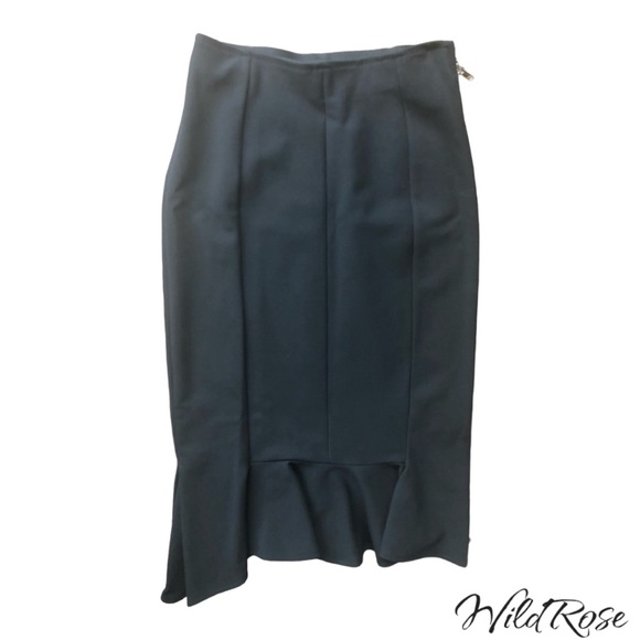 Givenchy Black Fitted Flounced Designer Pencil Skirt SZ 36 0 XS - Picture 6 of 9